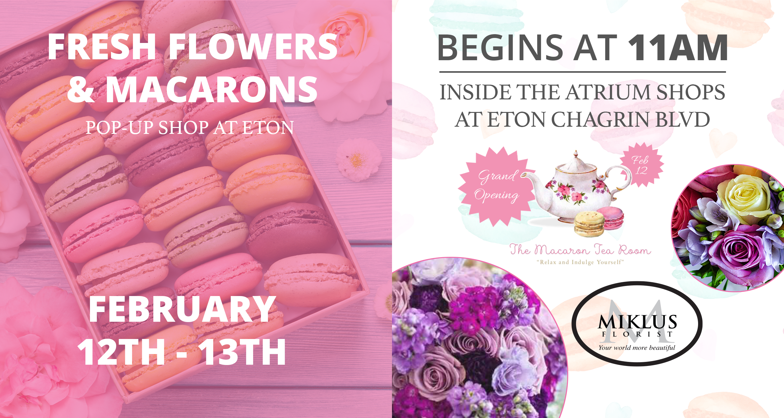 Fresh Flowers & Macarons Pop-Up